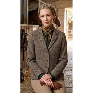 Dondup Brown Prince of Wales Glen Plaid Wool & Cashmere Blazer S Heritage